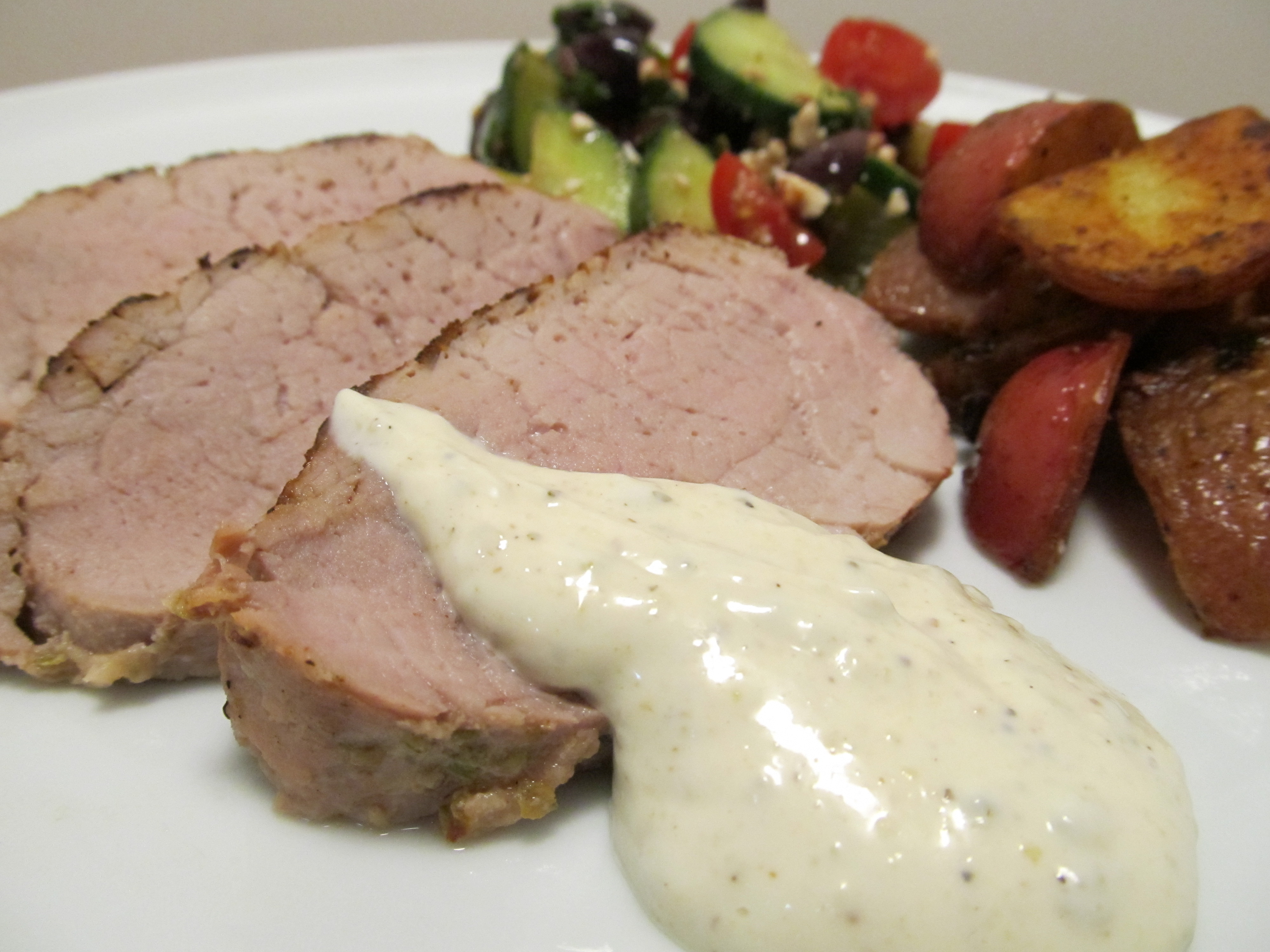 Grilled Pork Tenderloin with Greek Aioli