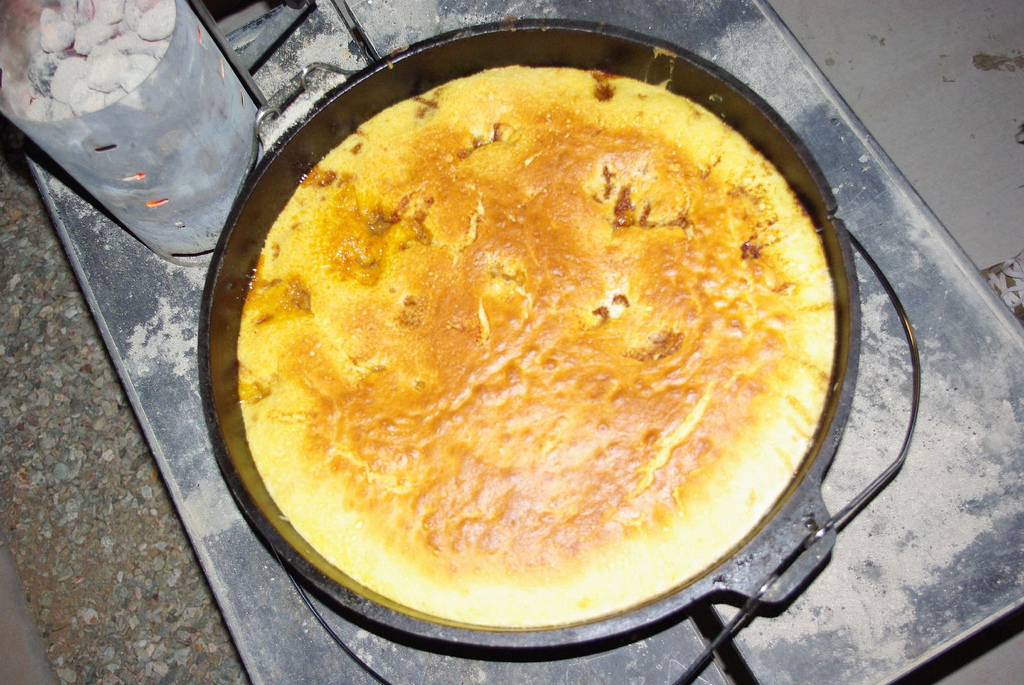 Dutch Oven Peach Cobbler