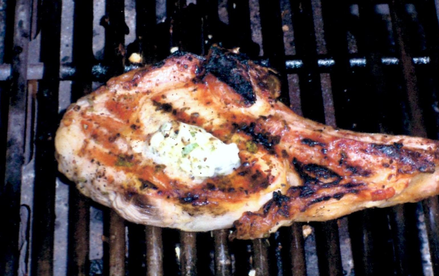Grilled Veal Chop with Sage Butter